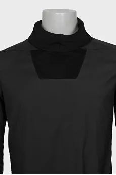 Men's black tight-fitting turtleneck