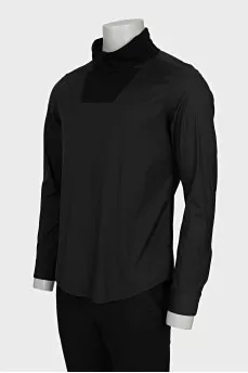 Men's black tight-fitting turtleneck