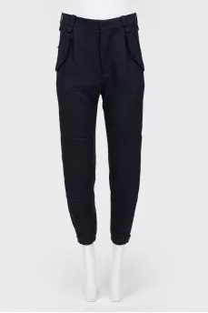 Slim fit trousers with patch pockets