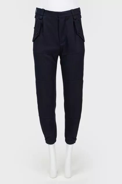 Slim fit trousers with patch pockets