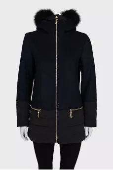 Blue coat with fur