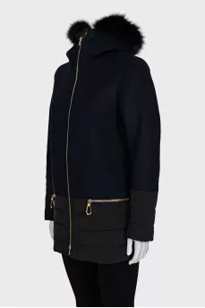 Blue coat with fur