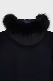 Blue coat with fur