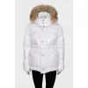 Straight down jacket decorated with fur