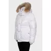 Straight down jacket decorated with fur