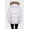Straight down jacket decorated with fur