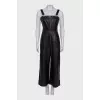 Leather jumpsuit with trousers