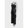 Leather jumpsuit with trousers