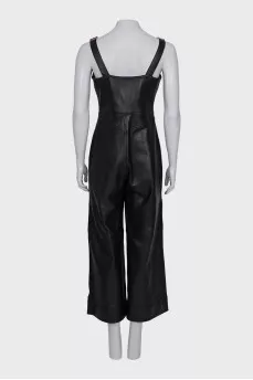 Leather jumpsuit with trousers