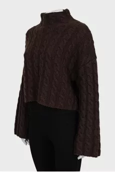 Knitted brown sweater