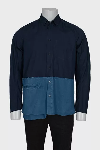 Men's shirt with contrasting hem