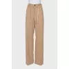 Wide-leg trousers with a belt