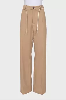 Wide-leg trousers with a belt