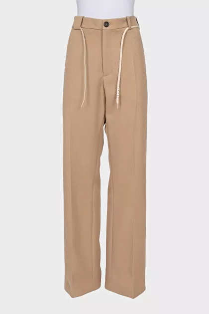 Wide-leg trousers with a belt