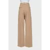 Wide-leg trousers with a belt