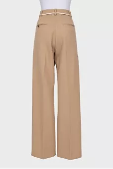 Wide-leg trousers with a belt
