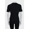 Black T-shirt with a floral print