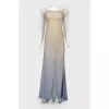 Evening dress with feathers and rhinestones