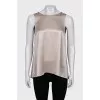 Silk blouse with a round neckline