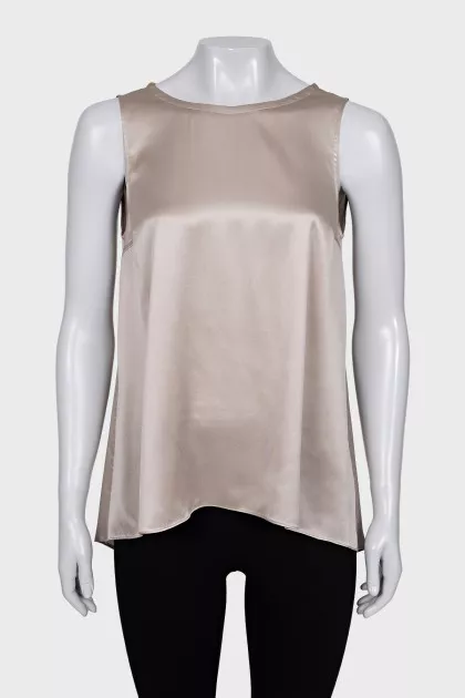 Silk blouse with a round neckline