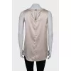 Silk blouse with a round neckline