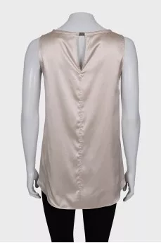 Silk blouse with a round neckline