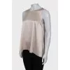Silk blouse with a round neckline