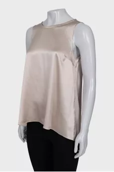 Silk blouse with a round neckline