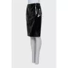 Patent leather pencil skirt