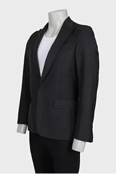 Men's wool jacket with hook-and-eye closure