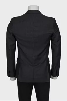 Men's wool jacket with hook-and-eye closure