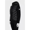 Black zip-up jacket with a hood