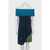 Asymmetrical off-the-shoulder silk dress