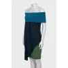 Asymmetrical off-the-shoulder silk dress