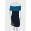 Asymmetrical off-the-shoulder silk dress