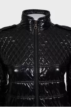 Black quilted jacket