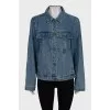 Denim jacket with embroidery on the sleeves