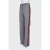 Wool trousers with red stripes