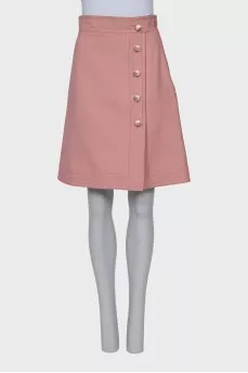 Pink wool and silk skirt