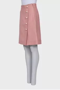 Pink wool and silk skirt