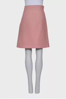 Pink wool and silk skirt