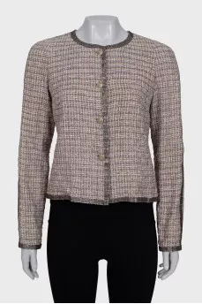 Set of jacket and vest with rhinestones