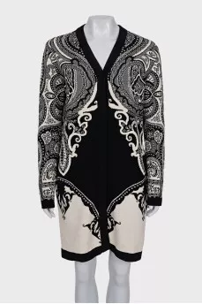 Printed cardigan with buttons
