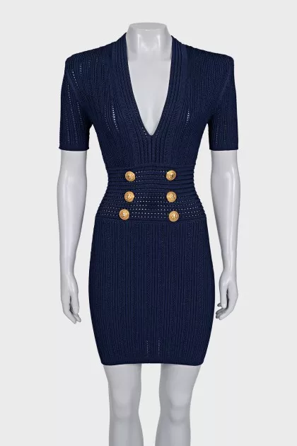 Bodycon dress with accent buttons