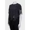 Silk blouse with lace in a floral print