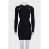 Fitted dress with gold buttons