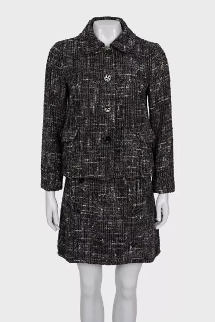 Printed jacket and skirt suit