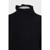 Black wool and cashmere sweater