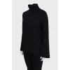 Black wool and cashmere sweater