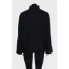 Black wool and cashmere sweater